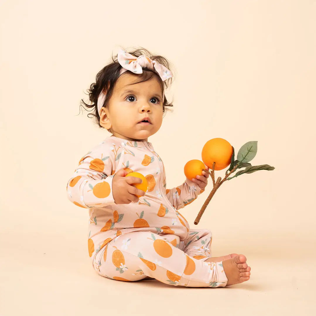 Emerson And Friends – Bamboo Convertible Sleeper in Freshly Squeezed Oranges