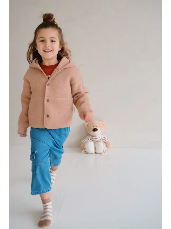 Finch & Fable - Wool Hooded Jacket in Biscuit