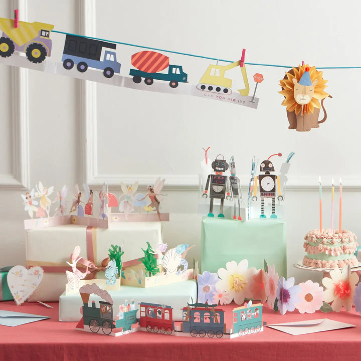 Meri Meri - Concertina Construction Vehicles Birthday Card