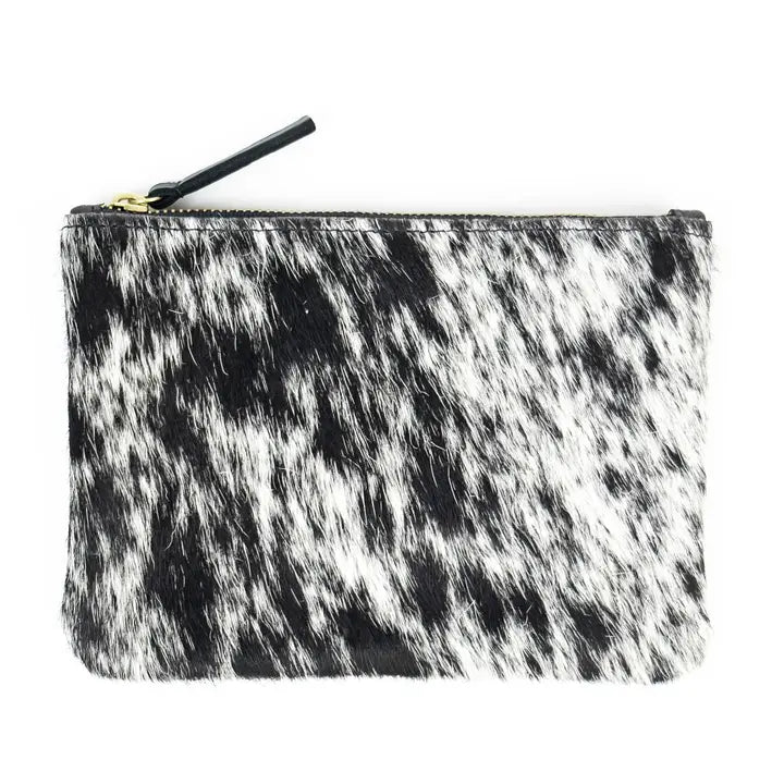 Primecut – Salt + Pepper Hair on Hide Zipper Pouch