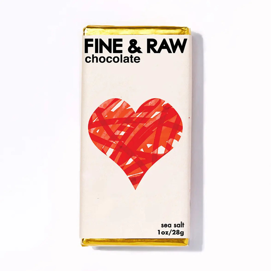 Fine & Raw - 1oz. Sea Salt Valentines Chocolate Bar