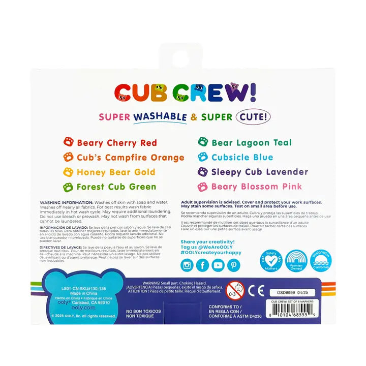 Ooly – Cub Crew Markers-Set of 8