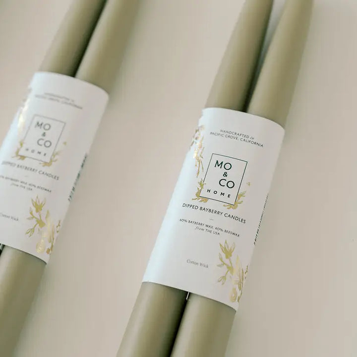 Mo&Co Home - Dipped Bayberry / Beeswax Candles