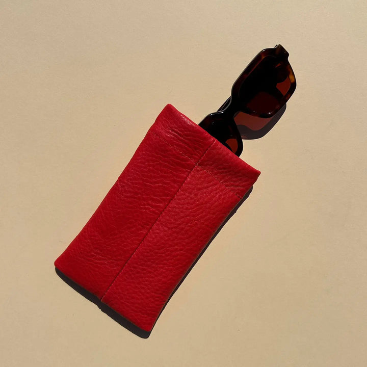 Primecut – Sunglasses Case in Tomato Red Leather