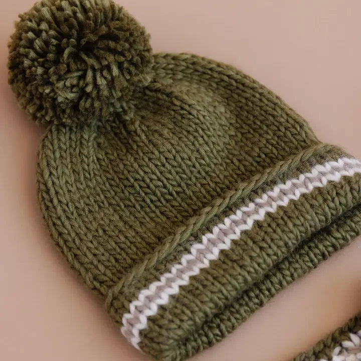 The Blueberry Hill - Varsity Baby Beanie in Moss