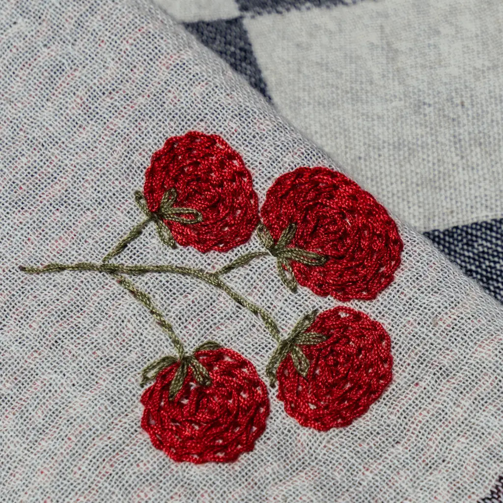 Olive & Loom –– Tomato Hand Stitched Kitchen Towel Set