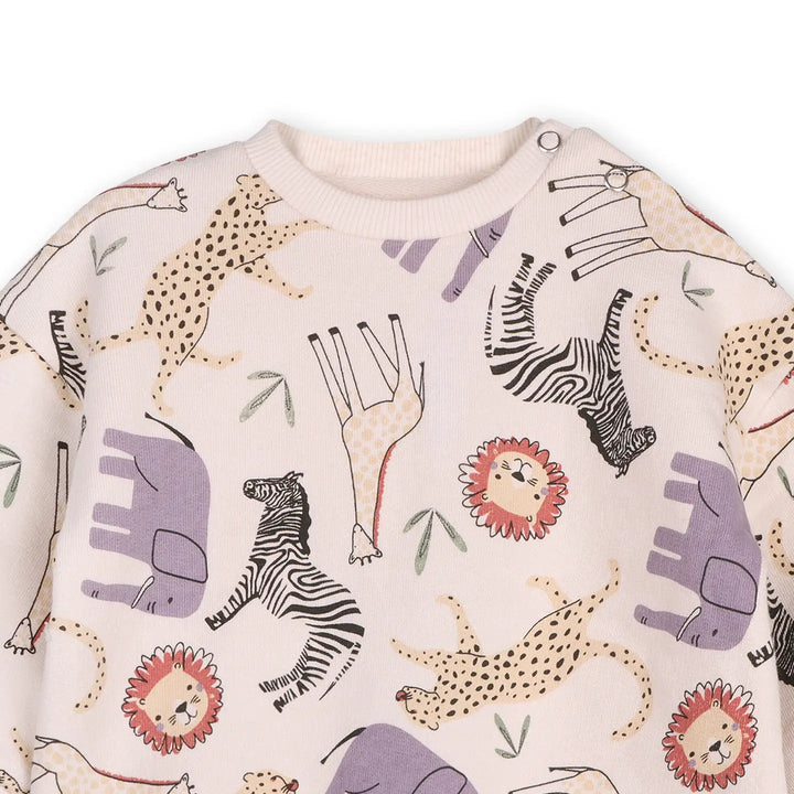 Viverano Organics – Sweatshirt & Jogger Set in Animal Safari