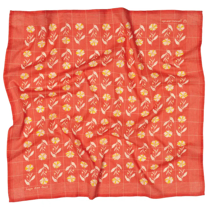 Jenni Earle - 'Hope Dies Last' Cotton Voile Bandana in Poppy