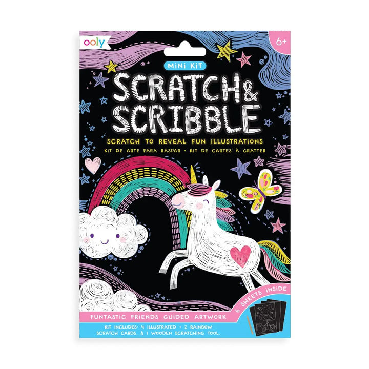 Ooly – Scratch & Scribble Art Mini Kit: Funtastic Friends