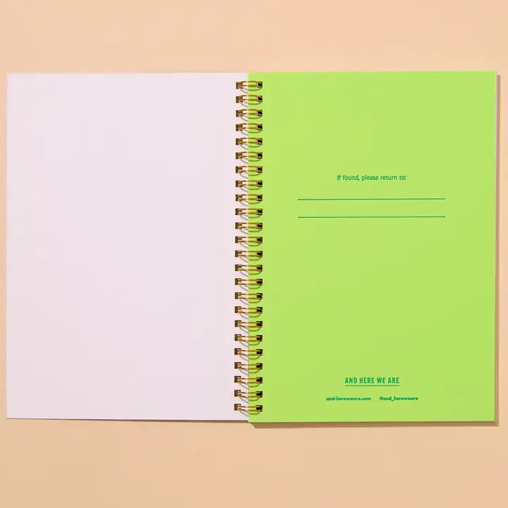 And Here We Are - Strawberry Spiral Notebook