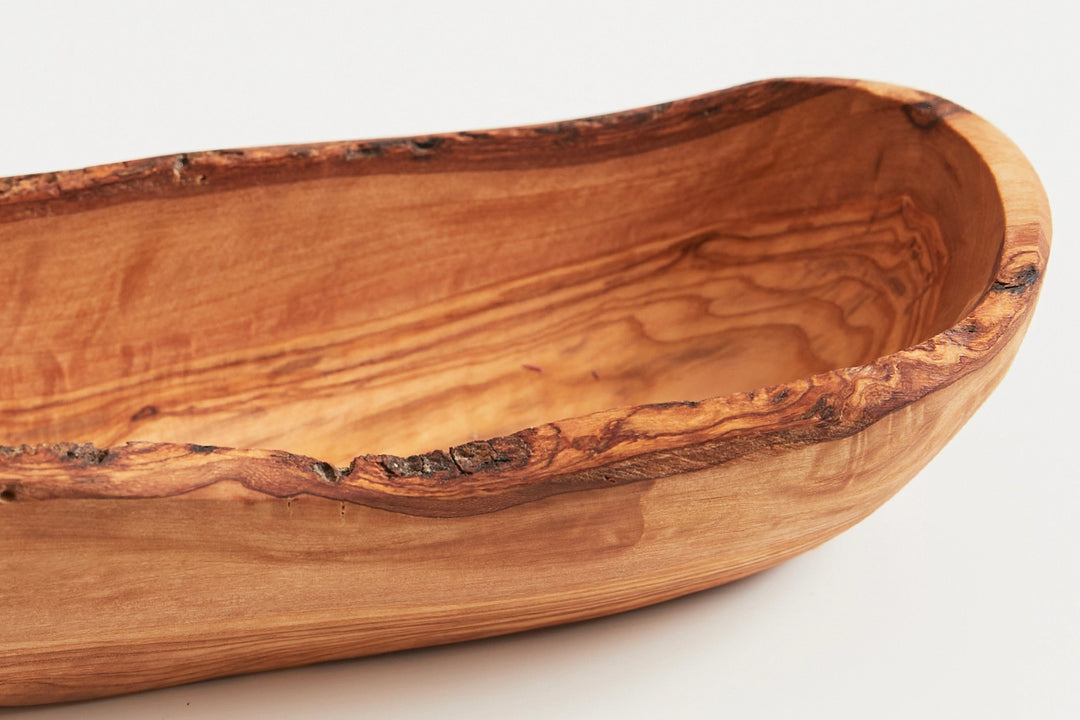 Italian Olivewood Boat Bowl - Live Edge