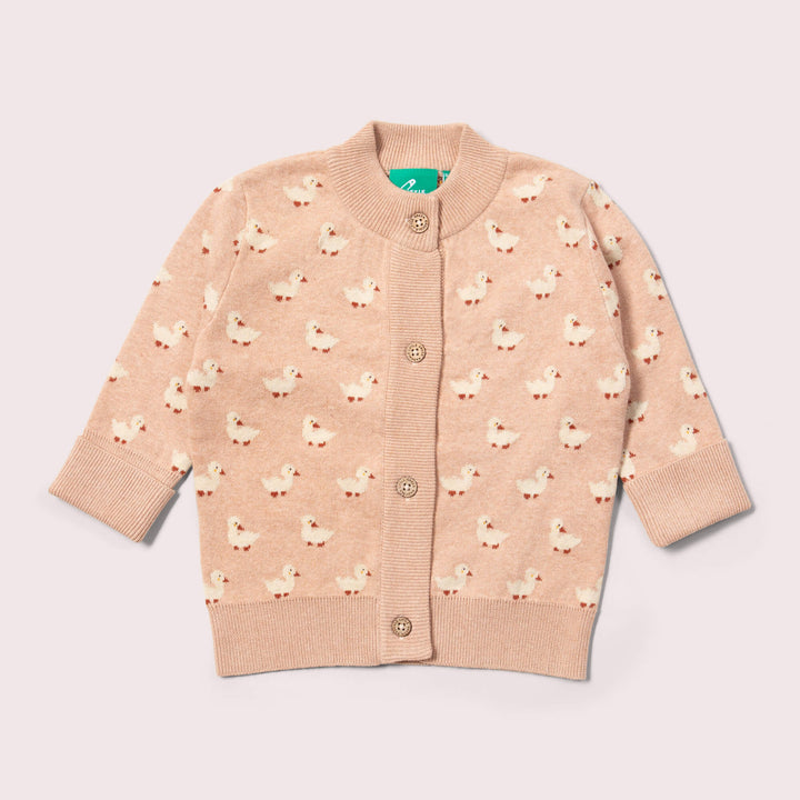 Little Green Radicals –– Puddle Ducks Knitted Organic Cotton Cardigan