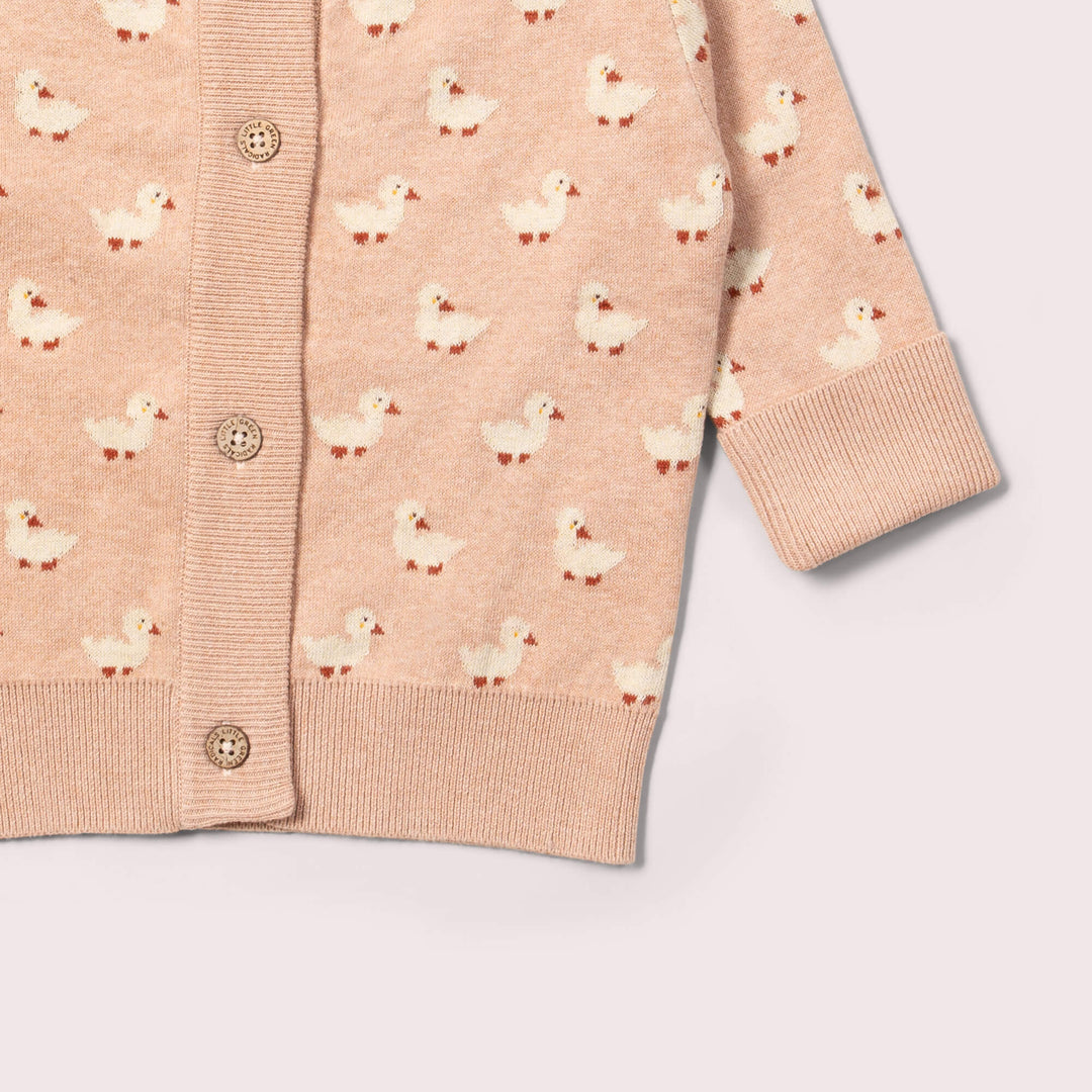Little Green Radicals –– Puddle Ducks Knitted Organic Cotton Cardigan