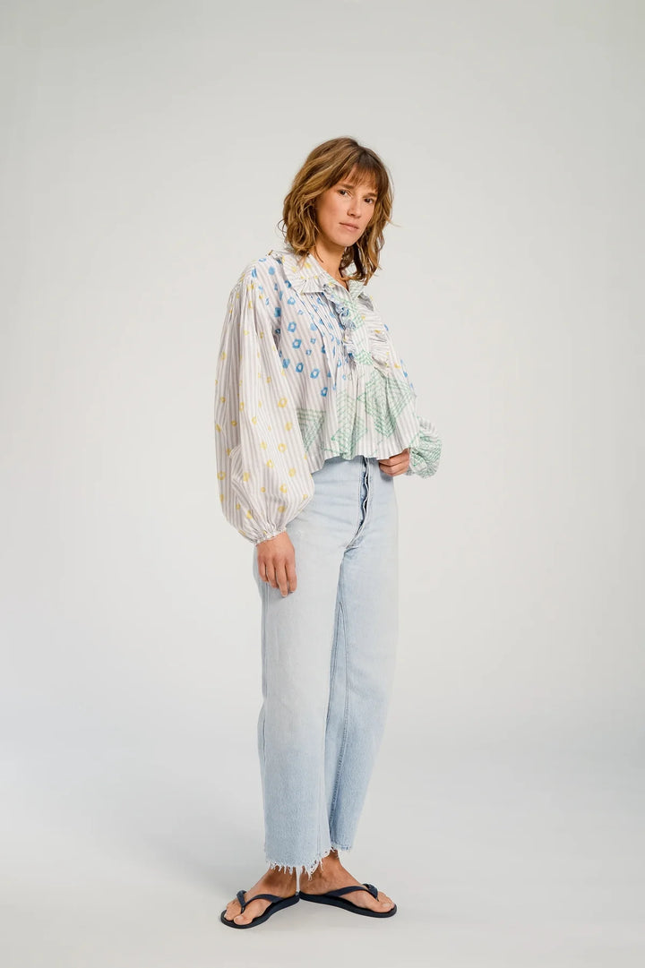 V De Vinster – Baya Blouse in Lemon Flori