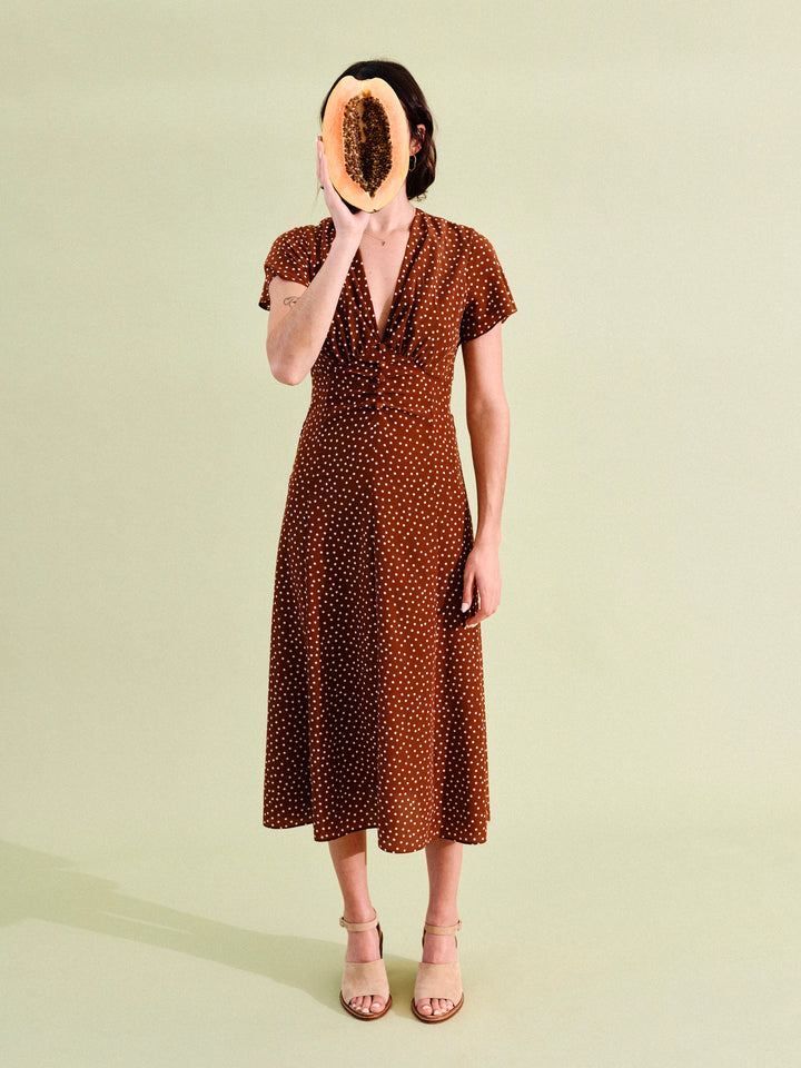 The Little Project  – Matilda Dress in Chestnut Dot