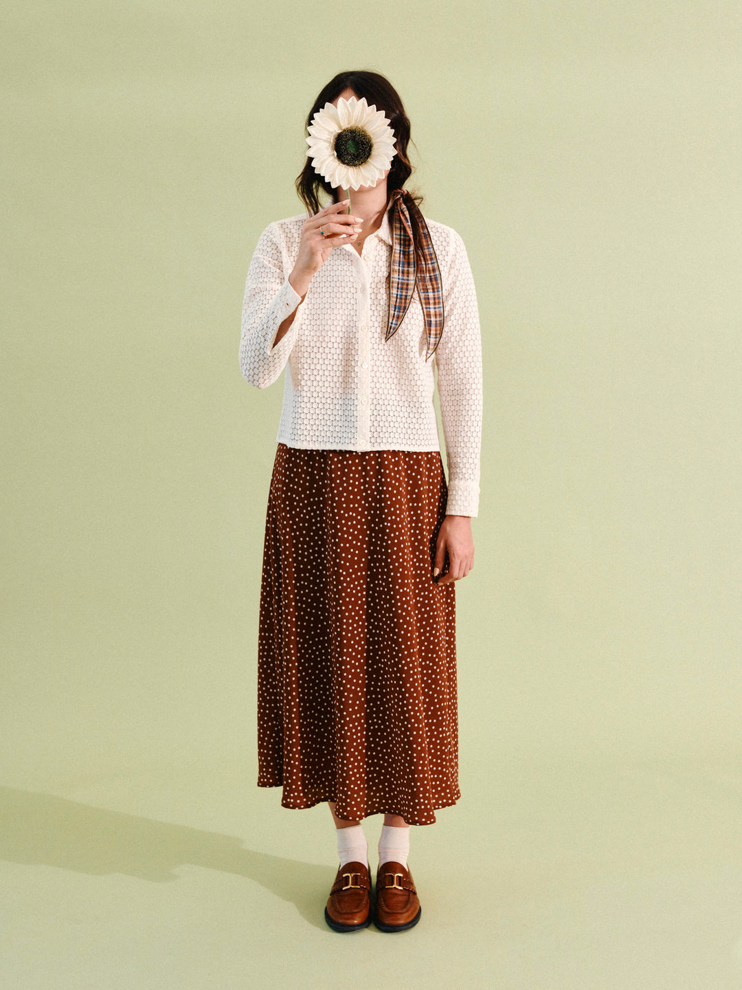 The Little Project  – Nina Skirt in Chestnut Dot