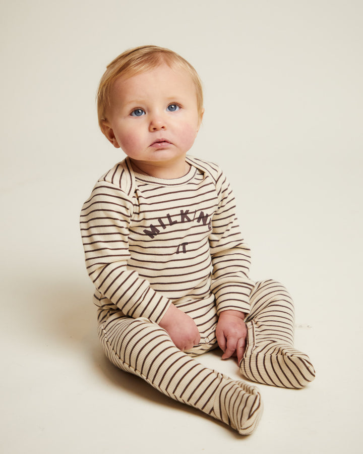 Claude & Co – Milking It Coco Stripe Onesie