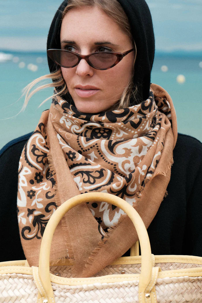 Maison Lecomte Flament – Cashmere Bandana in Camel