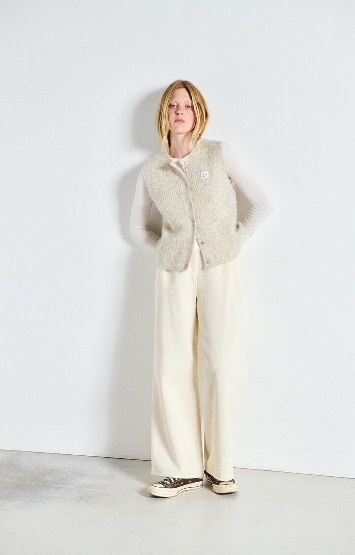 American Vintage – East Cardigan Vest in Powder Snow