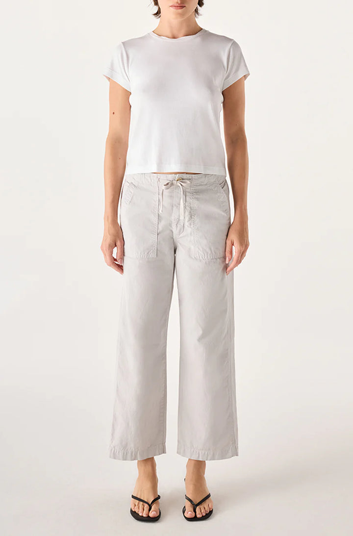 AMO Denim – Easy Drawstring Slouch Crop in Grey Quartz