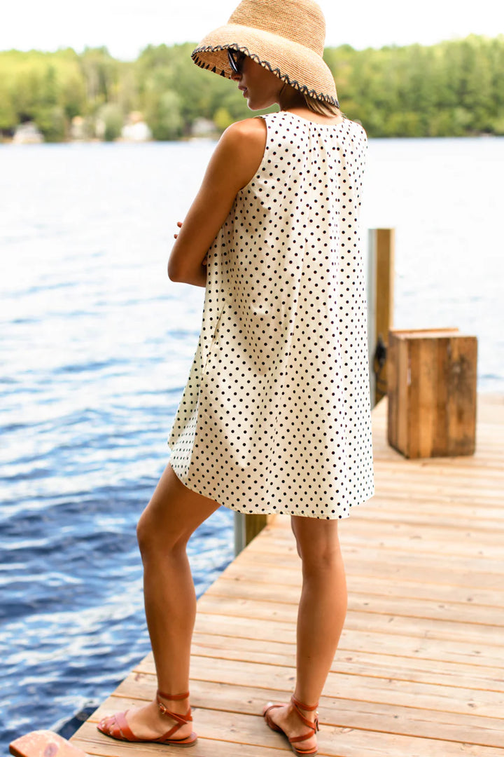 Emerson Fry - Atelier Scoop Dress in Ivory Dot