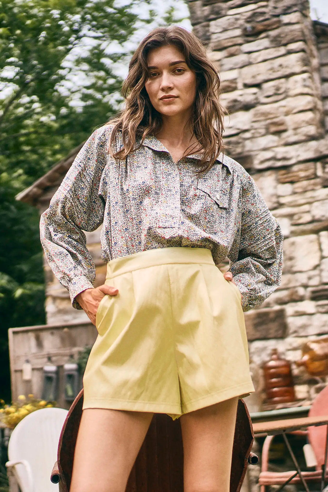 Hunter Bell – Evangeline Shirt made with Liberty Fabric in Katie and Millie