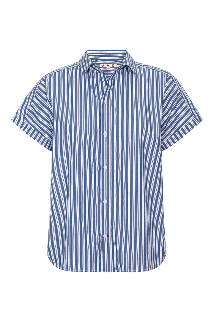 AMO Denim – Gael Shirt in Sapphire Stripe