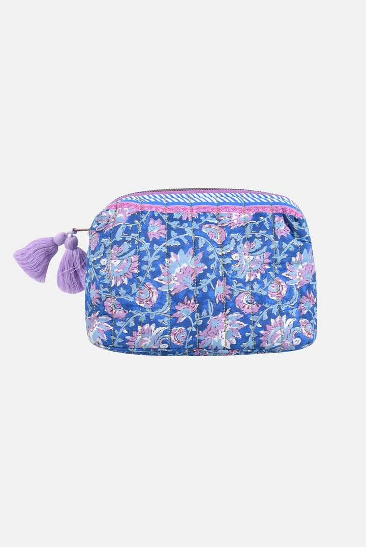 Louise Misha – Cotton Teiki Toiletry Pouch in Blue Capri Cove