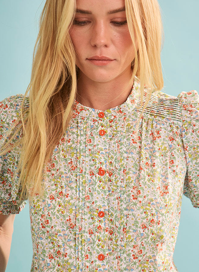 Hunter Bell – Hartley Top in Coral Multi