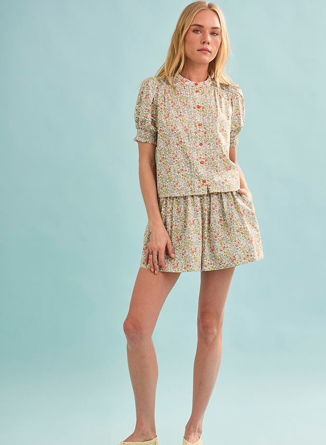 Hunter Bell – Hartley Top in Coral Multi