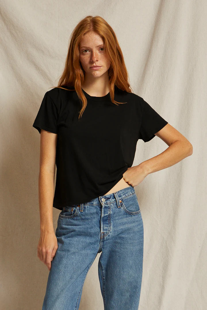 Perfect White Tee - Harley Boxy Crew in True Black