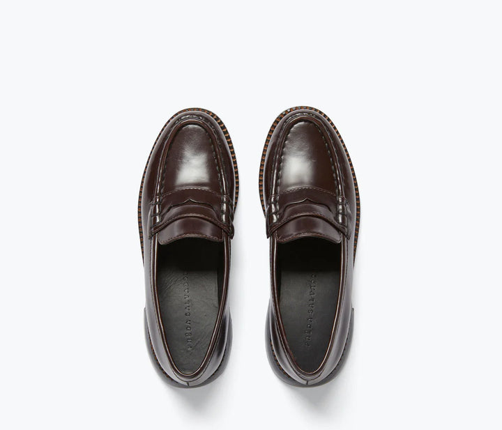 Freda Salvador – Elba Penny Loafer in Espresso Spazzalato