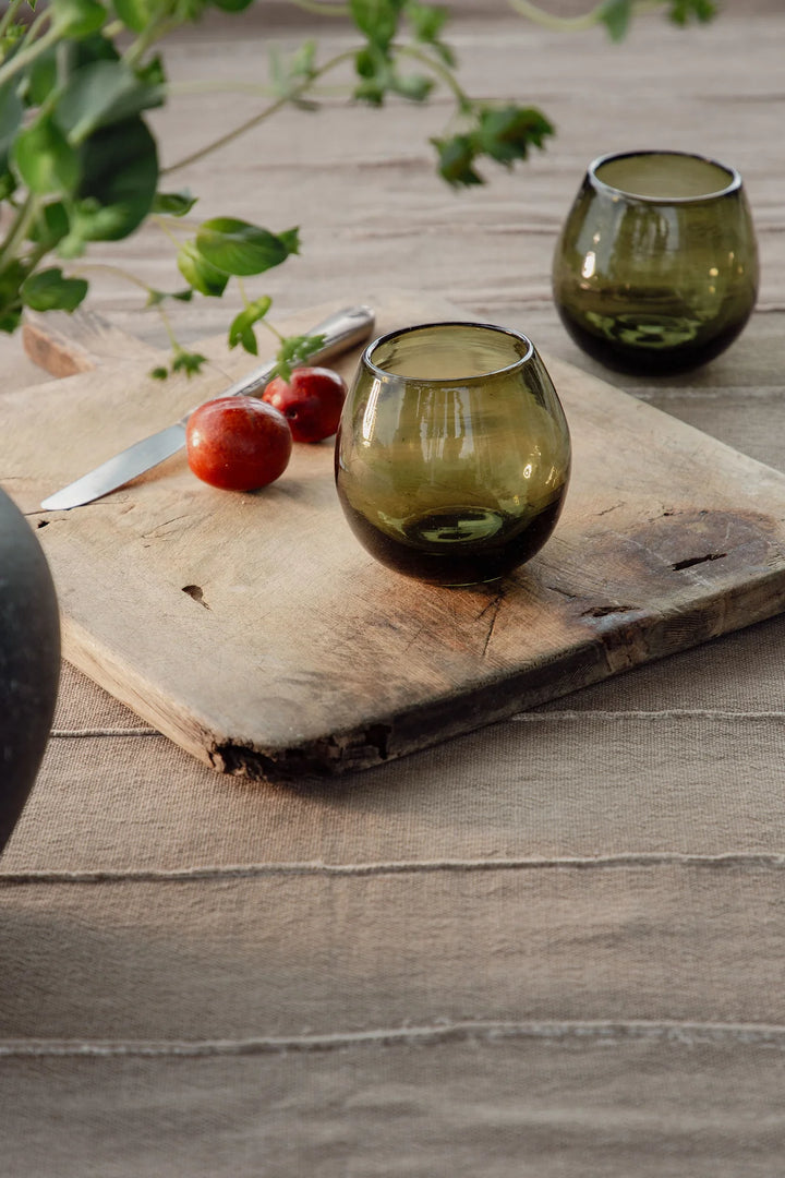 Villa Lua - Ronde Blown Glass in Olive Green