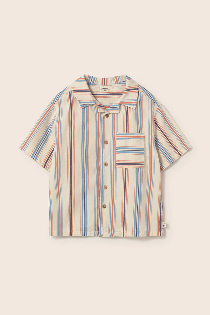 Cozmo- Iro Striped Cotton Button Up Shirt