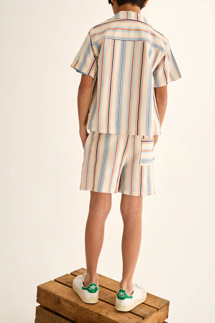 Cozmo- Iro Striped Cotton Button Up Shirt