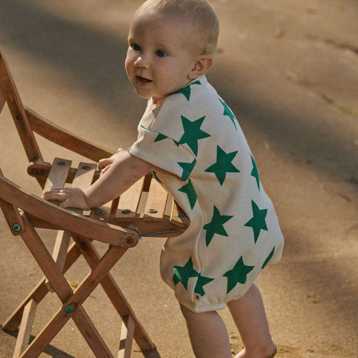 Nature Baby – Juno Waffle Romper in Stars