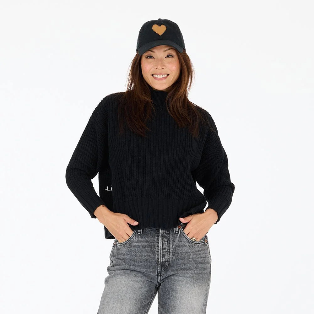 Kerri Rosenthal – Marlow Imperfect Heart Sweater in Black