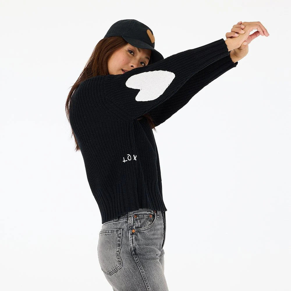 Kerri Rosenthal – Marlow Imperfect Heart Sweater in Black