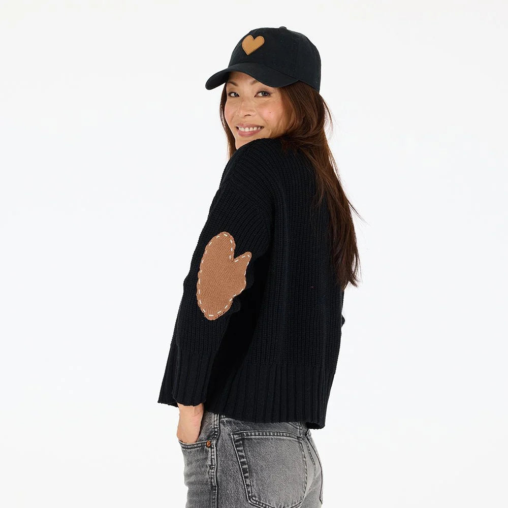Kerri Rosenthal – Marlow Imperfect Heart Sweater in Black