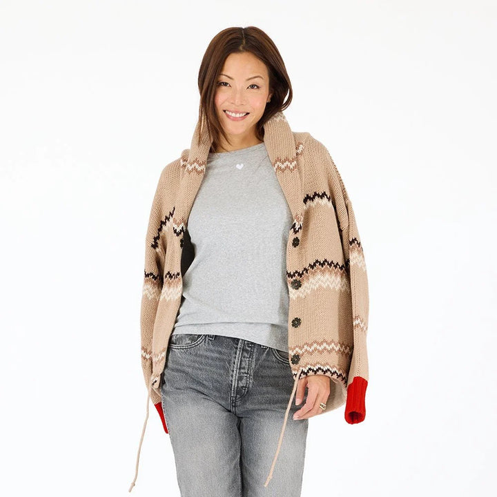 Kerri Rosenthal – Shawl Coller Ker-Isle Cardigan in Multi