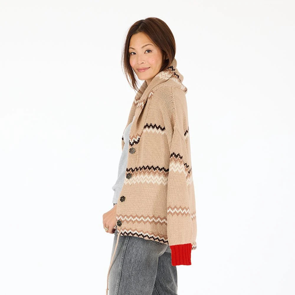 Kerri Rosenthal – Shawl Coller Ker-Isle Cardigan in Multi