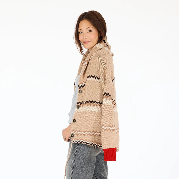 Kerri Rosenthal – Shawl Coller Ker-Isle Cardigan in Multi