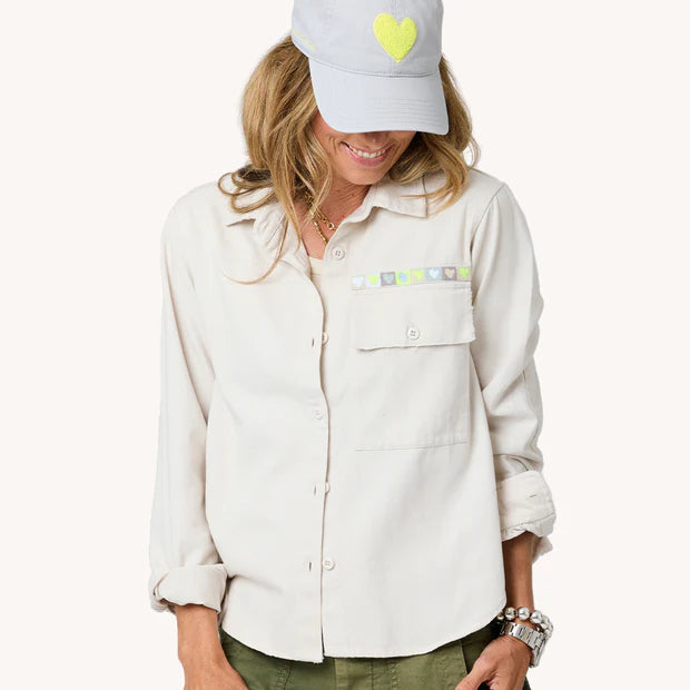 Kerri Rosenthal – Pia Love Brigade Button Down Shirt in Chalk