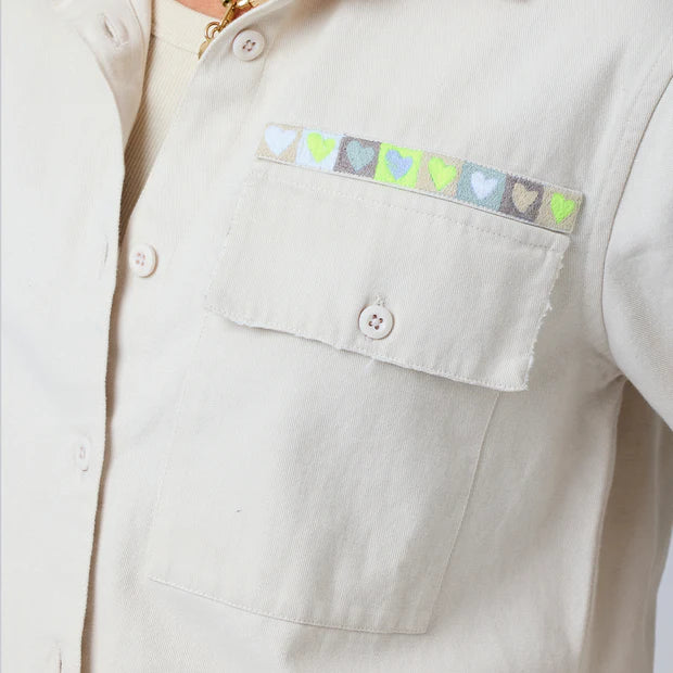Kerri Rosenthal – Pia Love Brigade Button Down Shirt in Chalk