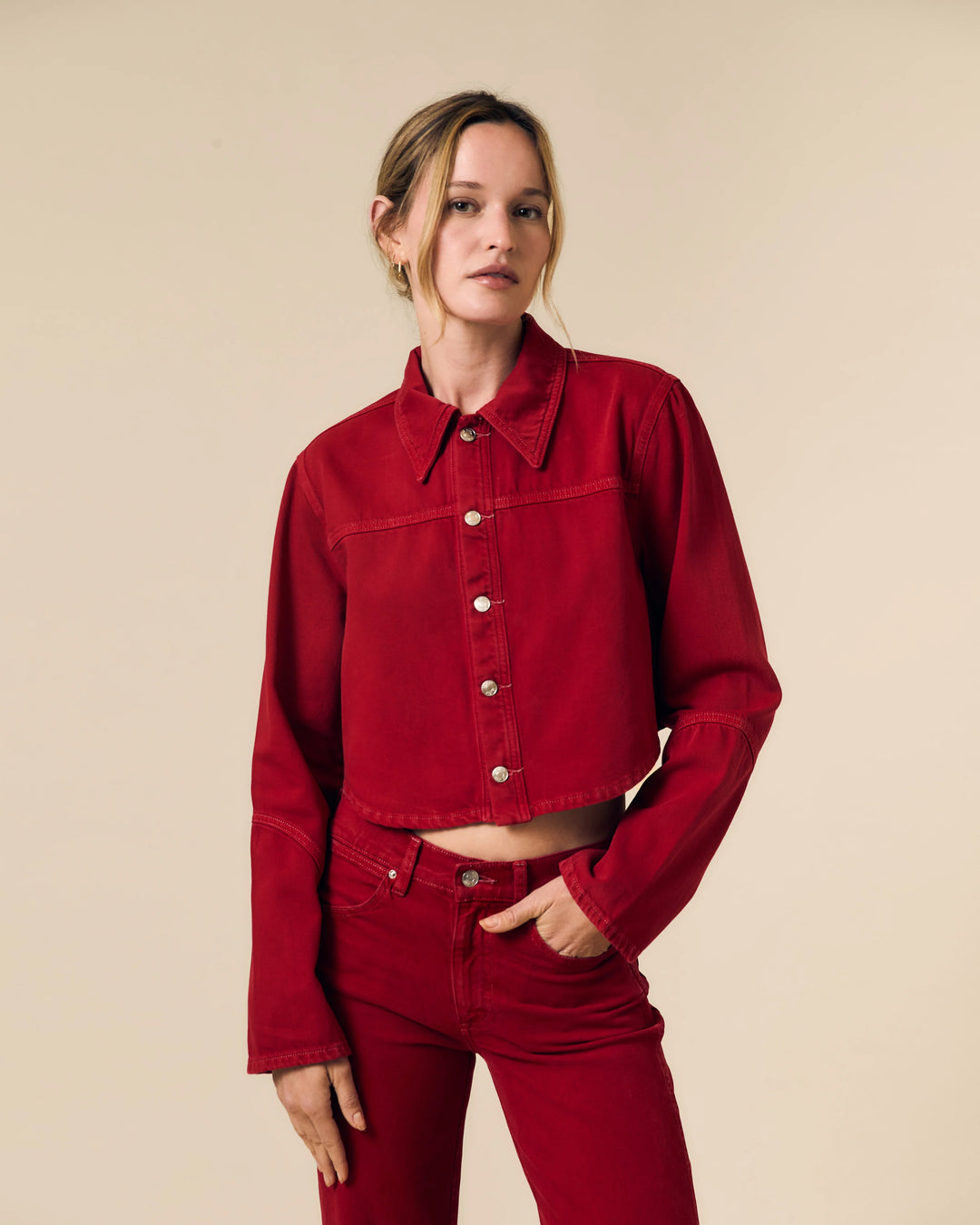 Le Jean - Swing Shirt Jacket in Red