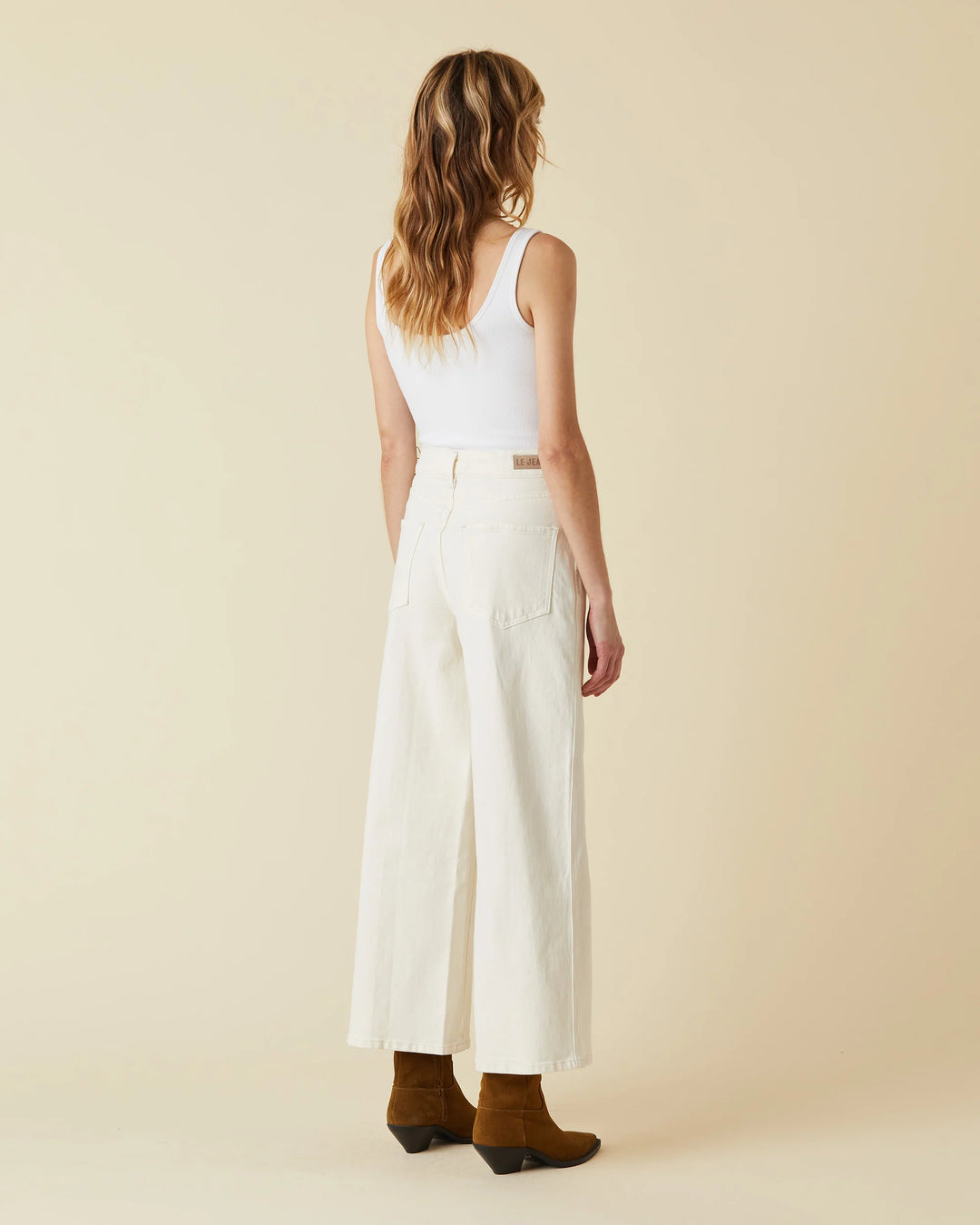 Le Jean - Juliette Wide Leg Ankle in Bone