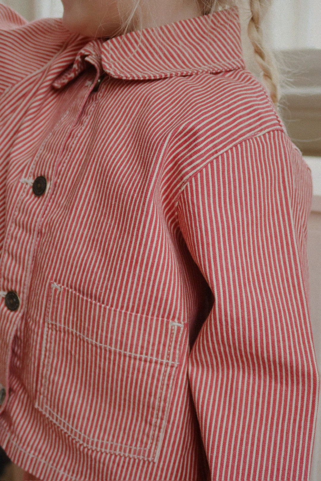 Konges Slojd - Luc Shirt Jacket in Milk Rouge Stripe