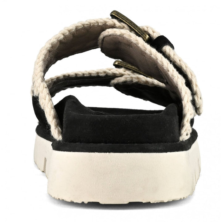 Mou - Bio Sandal Two Buckles in Black + White