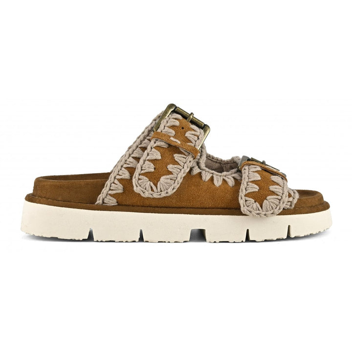 Mou - Bio Sandal Two Buckles in Cognac