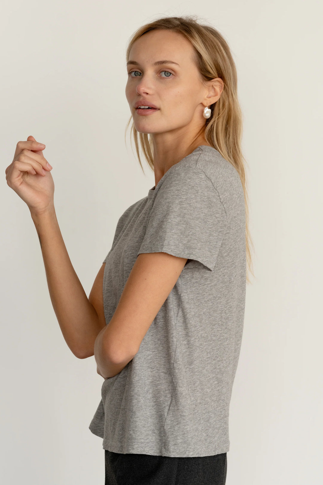 Donni - Jersey Tee in Heather Grey